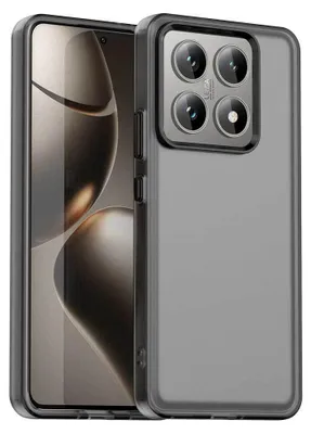 Immagine prodotto di Custodia per Xiaomi 14T, sottile custodia semi-trasparente opaca antiurto per telefono Nero