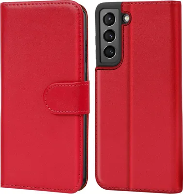 Produktbild von Conie Klapp Tasche für Samsung Galaxy S22 Kartenfach Rundumschutz Hülle in Rot