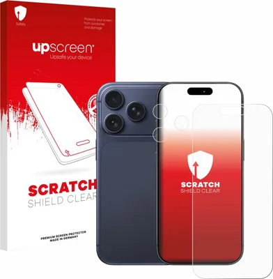 Produktbild von upscreen Schutzfolie für Apple iPhone 17 Pro (Display+Kamera) Displayschutz Displayschutzfolie Folie Klar Transparent