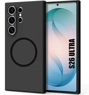 Image de Coque pour Samsung Galaxy S26 Ultra, Protection Antichoc Anti-Rayures avec Anneau Magnétique Noir