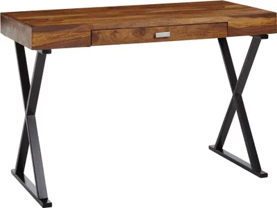 Produktbild von Psací stůl 120x55x78 cm masivní sheeshamové dřevo / kov černý | Wohnling