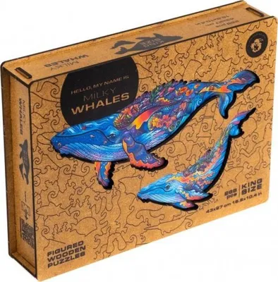 Obrázek produktu pro Dřevěné puzzle - Velryby velikost L