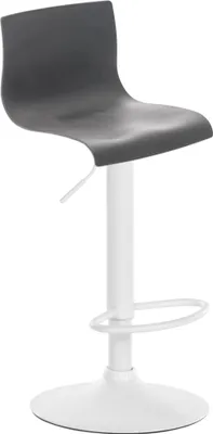 Produktbild von Barhocker PESAN - Kunststoff Grau 39x36x84 cm Weiß | Barstuhl Höhenverstellbar Mit Lehne Drehbar Tresenhocker Tresenstuhl Kneipenhocker Kneipenstuhl