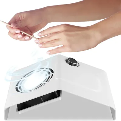Image de Aspirateur de poussière pour ongles - Collecteur de poussière pour manucure - 80 W - Vitesse réglable - Filtre - Puissance d'aspiration élevée - 220 V - Prise de type A
