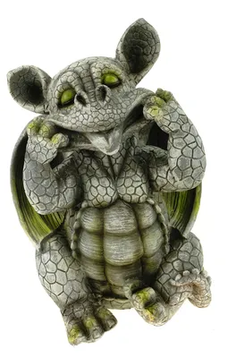 Drachenfigur Gargoyle, Polyharz, 30x21x18 cm, wetterfest