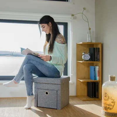 Immagine prodotto di relaxdays Sgabello con contenitore 10020369_111 grigio