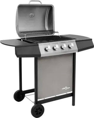 Produktbild von vidaXL Gasgrill mit 4 Flammen Schwarz und Silbern