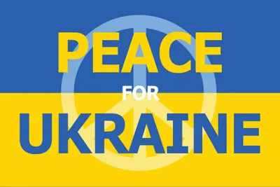 Frieden für Ukraine Flagge 150x90 cm Polyester 100D