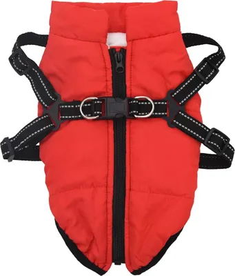 Produktbild von vidaXL Hundemantel mit Geschirr Wasserdicht Reflektierend Rot L36