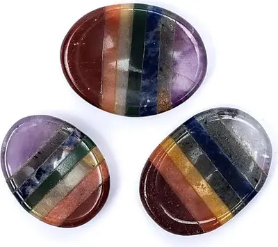 Obrázok produktu pre Worry Stones 7 čakier -- balenie 3 ks - ±2,5x4,5cm