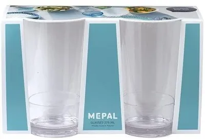 Immagine prodotto di Mepal, set da 2 bicchieri Glass Flow da 275 ml, 2 pezzi, 106081453100