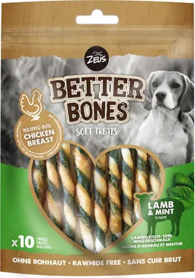 Immagine prodotto di Zeus BetterBones Twists con agnello e menta - 10 pezzi