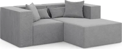 Produktbild von 3-Sitzer Ecksofa NOVA S - 208x180x76cm, Otomane, Rechts, L-form, Grau