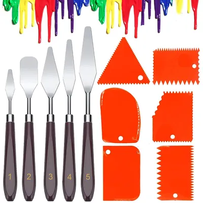 Schildermessenset 11-tlg., 5 Spachtel + 6 Malmesser