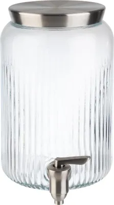Produktbild von APS 10818 Getränkespender, 3,8 Liter, Glasbehälter, Edelstahl Deckel und Zapfhahn, Ø 16 cm, Höhe 25 cm