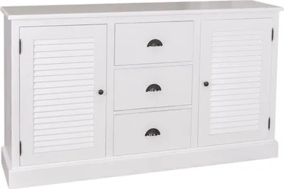 Produktbild von Casa Padrino Landhausstil Sideboard Weiß 158 x 37 x H. 90 cm - Landhausstil Möbel