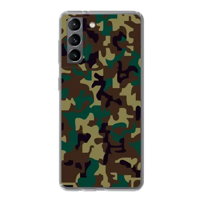 Produktbild von MuchoWow® Handyhülle Schutzhülle Hülle für Samsung Galaxy S21 Camouflage-Muster mit dunklen Farben Silikon Softcase Handy Hülle - Softcase