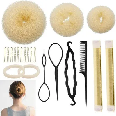 Produktbild von Haar Donut Set - 21-teiliges Set für elegante Hochsteckfrisuren