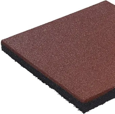 Produktbild von Fallschutzmatte 50 x 50 x 4,5 cm ROT Fallschutzplatte Bodenschutzmatte Gummimatte