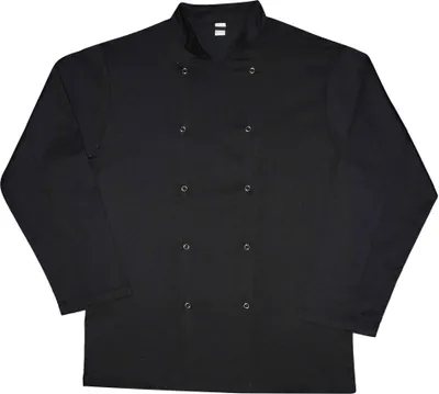 Produktbild von Dennys - "Budget" Kochjacke für Herren/Damen Unisex Langärmlig BC4600 (XS) (Schwarz)