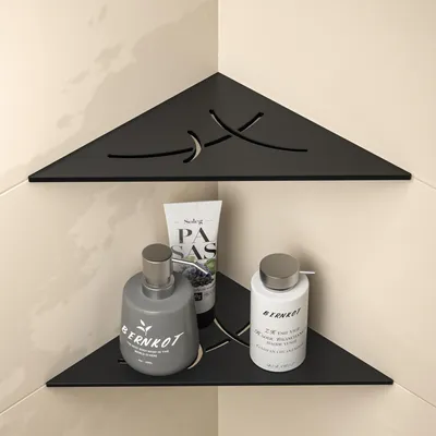 Produktbild von Eckregal für Dusche, aus Edelstahl, zur Wandmontage