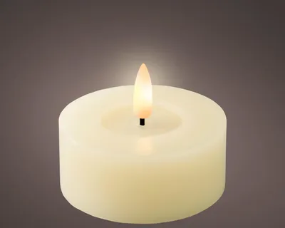 Produktbild von LED Teelichter 7x6cm mit Timer Wachs 2 Stück Creme / Warmweiß