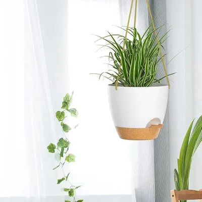 Produktbild von Famanu Pflanzentopf 20 cm - Selbstbewässernd, 2-teilig, Weiß