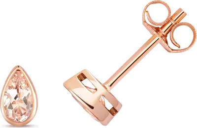 Produktbild von Funkelndes Feuer 9 Karat (375) Rotgold Damen - Paar Ohrstecker mit Morganit - 6mm*4mm; TRS37284
