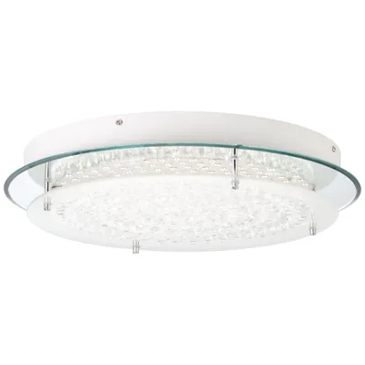 Produktbild von Brelight Lampe Jolene LED Wand- und Deckenleuchte 45cm chrom/transparent | 1x 36W LED integriert, (4000lm, 3000-6000K) | Inklusive Fernbedienung / Verschiedene Dimmstufen