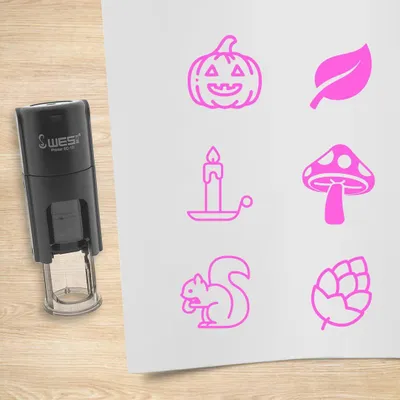 Immagine prodotto di Set di timbri CombiCraft Autunno rosa con 6 timbri