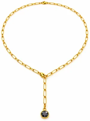 Produktbild von BS Schmuckdesign Halskette Damen 18K vergoldete Kette Edelstahl-Kette Y-Kette Ch