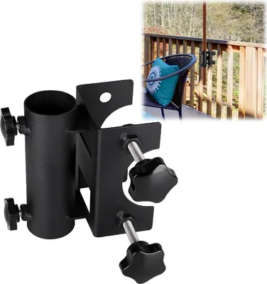 Produktbild von Parasolhalter für Balkonbrüstung - Robust und verstellbar - Geeignet für Sonnenschirme mit einem Durchmesser von 23 mm-38 mm - Klembereich von 20 mm-63 mm. Sonnenschirmklemme