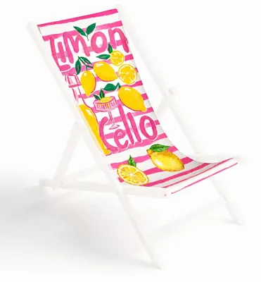 Produktbild von Ersatz-Stoffbezug Liegestuhl Polyester für Klappliegestuhl, Zitronen Pink