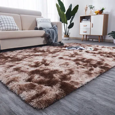 Obrázok produktu pre Rebiko Huňatý koberec Mäkký koberec svetlo hnědý plyšový plyš plyšový koberec 100x150 cm
