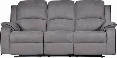 Produktbild von 3-Sitzer Sofa mit Relaxfunktion aus Mikrofaser HERNANI - Grau