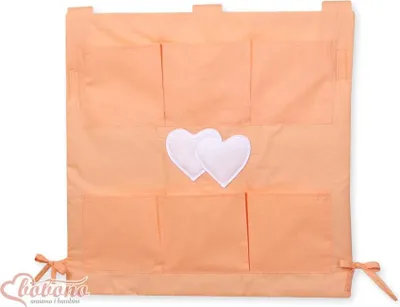 Produktbild von Hängende Herzen Babybett-Organizer – multifunktionale Aufbewahrungshängematte – 6 geräumige Taschen