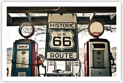Produktbild von Poster - Poster ohne Rahmen - Straße alt 66 USA - 91,5x61 cm - Wand Bild - Wanddeko - Wandbilder - Kunstposter - Wandposter - Bilder - Kunstdruck - Wanddekoration - Wandbild - P2XAA91x61-3573
