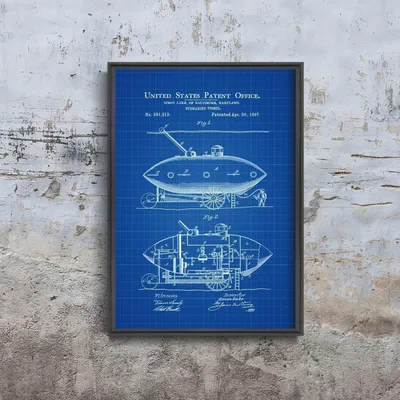 Produktbild von Poster - Canvas - Leinwand - 29,7 cm x 42 cm - Die US-Patent auf U-Boot