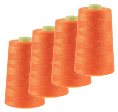 Produktbild von 4 x 4572m Overlock-Garn Overlock-Nähgarn Polyestergarn Farbe 501 bis 540, Farbe:A526 signalorange