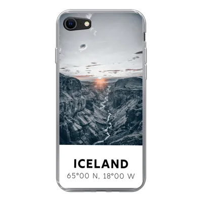 Produktbild von MuchoWow® Handyhülle Schutzhülle Hülle für iPhone 8 Island - Sonne - Berge Silikon Softcase Handy Hülle - Schutzhaube