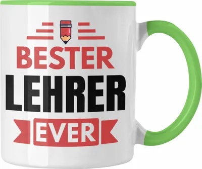 Produktbild von Trendation - Bester Lehrer Ever Tasse Geschenk Abschied Abschiedsheschenk Lehrer Abi Abitur Spruch (Grün)