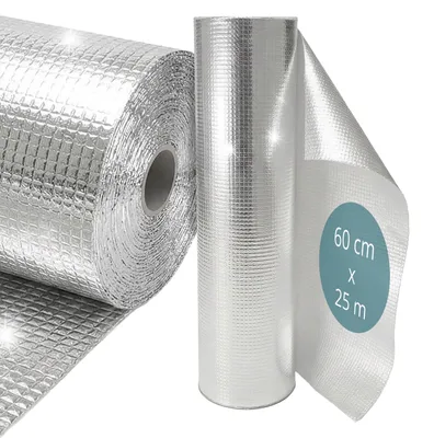Productafbeelding van Radiatorfolie reflectiefolie - Aluminium luchtkussenfolie 0,6 x 25 m - 4 mm - Zilver - Voor radiator, dak en raam