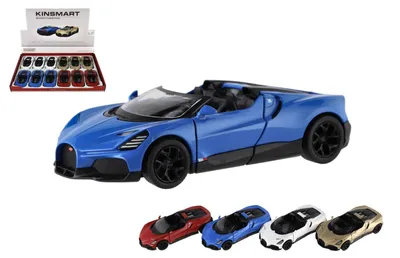 Immagine prodotto di Auto Kinsmart Bugatti Mistral in metallo/plastica, 13 cm, a molla, 4 colori, 12 pezzi in confezione