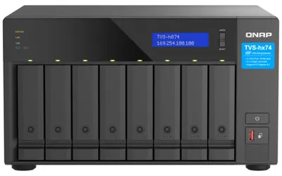Immagine prodotto di QNAP TVS-h874 NAS Tower Intel® Core™ i5 i5-12400 32 GB DDR4 0 TB QuTS hero Nero