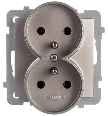 Productafbeelding van Ospel GP-2GRZ/m/45, satijnstaal, IP20, 16 A, 71 mm, 48 mm, 71 mm