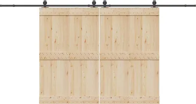 Produktbild von vidaXL Schiebetürbeschlag-Set 427 cm Stahl Schwarz