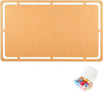 Produktbild von Famanu Filzboard Memo Board 28" x 17" - Schwarz mit 35 Pushpins