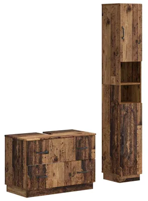 Immagine prodotto di Set di due mobili da bagno in legno riciclato, modello HOORN