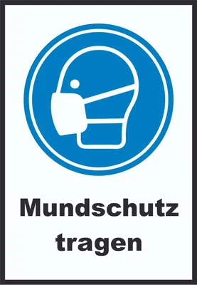Produktbild von Mundschutz tragen Schild A2 Rückseite selbstklebend