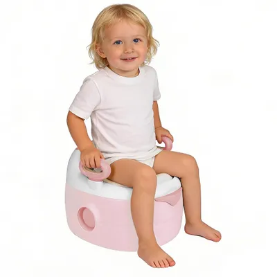 Produktbild von Kinder Töpfchen Kindertoilette Babytopf WC Kinder Toilettensitz Toilettentrainer mit Griffe und Rutschfeste Basis für Kinder ab 1 jahr Rose